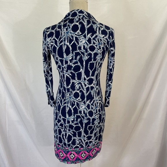 LILLY PULITZER Ansley Polo Dress Size XXS High Tide Navy UPF 50 - Picture 7 of 9